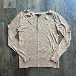 Banana Republic Silk Cashmere V-Neck Sweater Tan Size XS